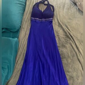 Blondie Nites Cobalt Blue halter prom/military ball dress